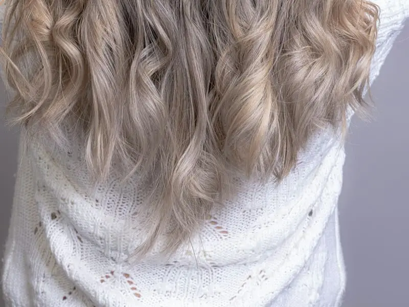 Soft, wavy silver-blonde hair